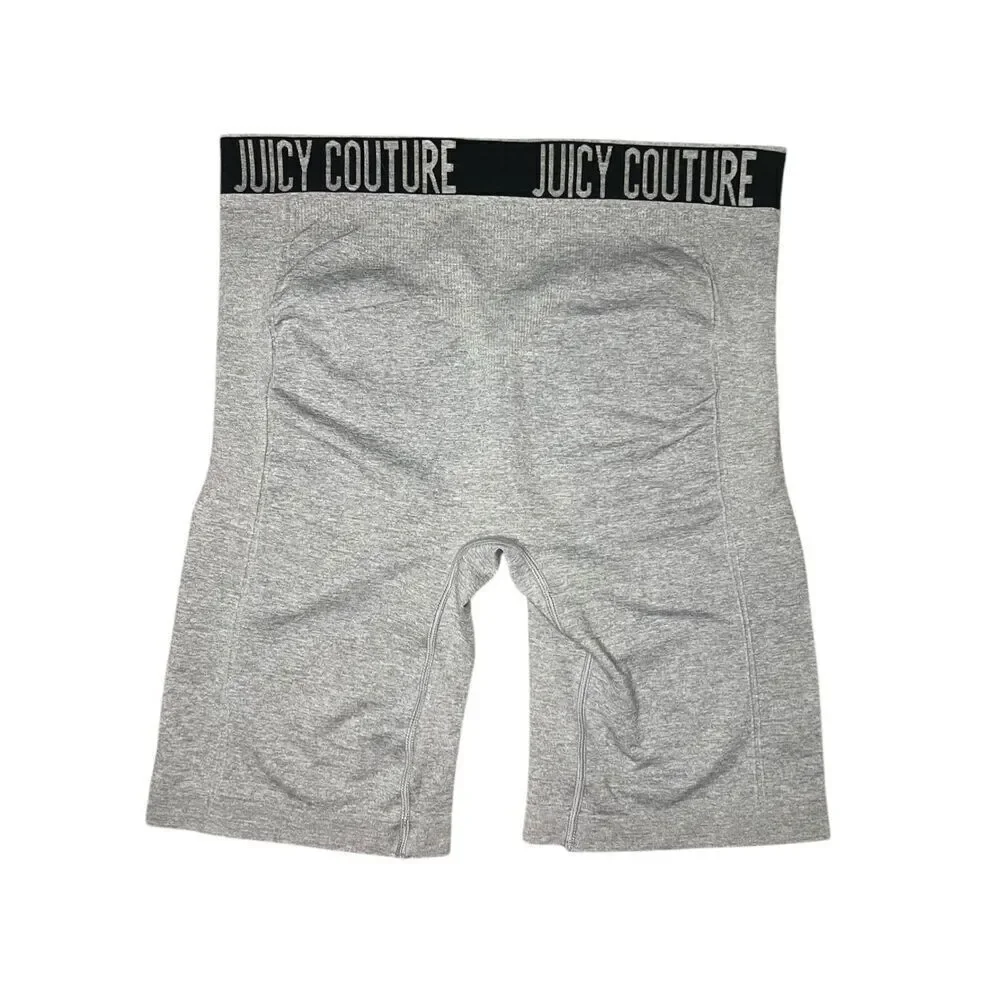 Juicy‎ Couture Women’s Large Biker Shorts Gray Ribbed Activewear